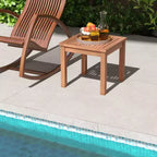 Costway 2PCS Outdoor Adirondack Side Table 18 Square End Table w/ Slatted Tabletop
