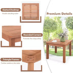 Costway 2PCS Outdoor Adirondack Side Table 18 Square End Table w/ Slatted Tabletop