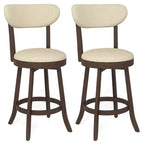 Costway 25.5 Counter Height Chairs Set of 4 w/ Padded Seat & Backrest Rubber Wood