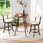 Costway 25.5 Counter Height Chairs Set of 4 w/ Padded Seat & Backrest Rubber Wood