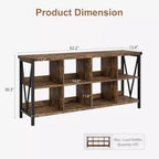 Scaffale da libreria con 8 cubi, organizer a 3 livelli orizzontale, libreria a console da 62 pollici, libreria industriale per l'ingresso, per il soggiorno