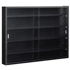 5-Tier Wall Shelf Display Cabinet with Glass Doors and 4 Adjustable Shelves