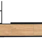 Extendable TV Stand with Bookshelves for 110 TV, Adjustable Entertainment Center with Storage Cabinets, Sliding Tabletop Media Console