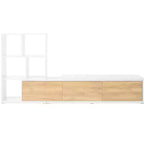 Extendable TV Stand with Bookshelves for 110 TV, Adjustable Entertainment Center with Storage Cabinets, Sliding Tabletop Media Console
