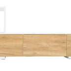 Extendable TV Stand with Bookshelves for 110 TV, Adjustable Entertainment Center with Storage Cabinets, Sliding Tabletop Media Console
