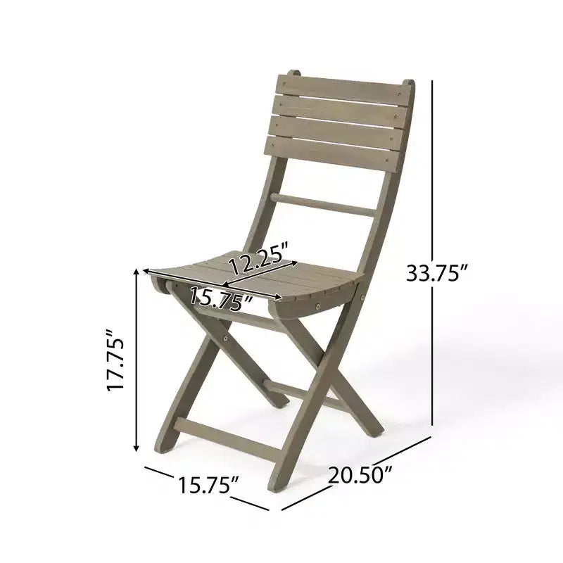 Set of 2 Foldable Dining Chairs, Acacia Wood, for Indoor/Outdoor UseHome, Office, Living Room, Kitchen, Dining Room, Patio, Porch, or Garden