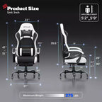 RSPGAME Sedie da Gaming Ergonomiche di Base per Adulti, Sedie da Ufficio in Pelle PU con Supporto Lombare, Cuscino a Molle Insacchettate e Poggiapiedi Retraibile