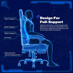 RSPGAME Sedie da Gaming Ergonomiche di Base per Adulti, Sedie da Ufficio in Pelle PU con Supporto Lombare, Cuscino a Molle Insacchettate e Poggiapiedi Retraibile