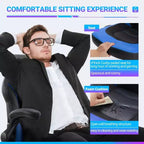 TUYOHW Sedia da Gaming Ergonomica, Sedia da Ufficio con Schienale a S, Modalità Dondolio e Altezza Regolabile, Schiuma ad Alta Resilienza