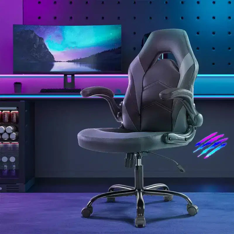 TUYOHW Sedia da Gaming Ergonomica, Sedia da Ufficio con Schienale a S, Modalità Dondolio e Altezza Regolabile, Schiuma ad Alta Resilienza