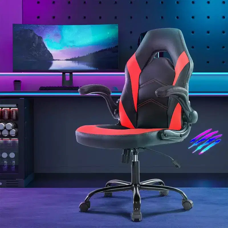 TUYOHW Sedia da Gaming Ergonomica, Sedia da Ufficio con Schienale a S, Modalità Dondolio e Altezza Regolabile, Schiuma ad Alta Resilienza