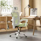 TUYOHW Mesh Swivel Criss Cross Chair on Wheels,Office Chair with Retractable Footrest,Gaming Chair with Lumbar Support Pillow for Office