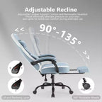 TUYOHW Microfiber Swivel Criss Cross Chair on Wheels,Office Chair with Removable Headrest and Waist Pillow,Gaming Chair for Office