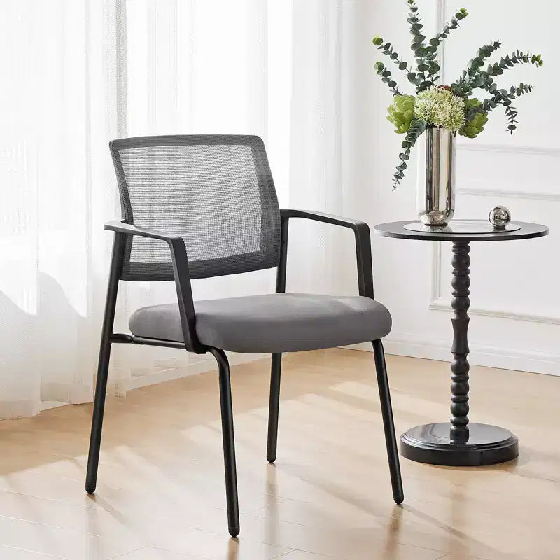 TUYOHW Mesh Criss Cross Chair no Wheels Set of 1,Office Chair with Lumbar Support and Metal Legs,Gaming Chair for Office
