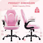 TUYOHW PU Leather Swivel Criss Cross Chair on Wheels with S-Shaped Backrest,Office Chair with Lumbar Support,Gaming Chair for Office