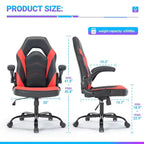 TUYOHW PU Leather Swivel Criss Cross Chair on Wheels with S-Shaped Backrest,Office Chair with Lumbar Support,Gaming Chair for Office