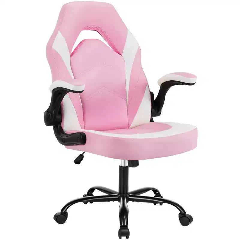 Sedia Girevole TUYOHW in Pelle Sintetica con Ruote e Schienale a Croce, Sedia da Ufficio con Schienale a S, Sedia da Gaming per Ufficio