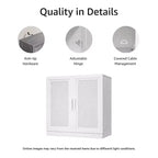 PexFix Credenza Modulare con Ante, Mobile Buffet da Fattoria con Pannelli in Rattan per Soggiorno Cucina Sala da Pranzo Ingresso