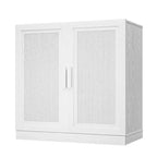 PexFix Credenza Modulare con Ante, Mobile Buffet da Fattoria con Pannelli in Rattan per Soggiorno Cucina Sala da Pranzo Ingresso