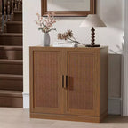 PexFix Credenza Modulare con Ante, Mobile Buffet da Fattoria con Pannelli in Rattan per Soggiorno Cucina Sala da Pranzo Ingresso