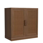 PexFix Credenza Modulare con Ante, Mobile Buffet da Fattoria con Pannelli in Rattan per Soggiorno Cucina Sala da Pranzo Ingresso