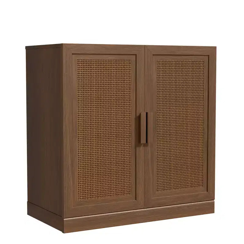 PexFix Credenza Modulare con Ante, Mobile Buffet da Fattoria con Pannelli in Rattan per Soggiorno Cucina Sala da Pranzo Ingresso