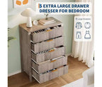 Comò per camera da letto a 5 cassetti, cassettiere alte in legno con maniglie dorate per armadio, cassettiera in legno, armadietto e cassetti organizer