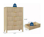 Comò per camera da letto a 5 cassetti, cassettiere alte in legno con maniglie dorate per armadio, cassettiera in legno, armadietto e cassetti organizer