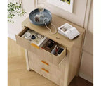 Comò per camera da letto a 5 cassetti, cassettiere alte in legno con maniglie dorate per armadio, cassettiera in legno, armadietto e cassetti organizer
