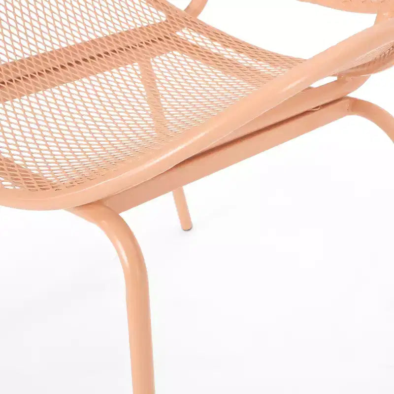 2pcs Outdoor Chairs, Shell Shaped Seats Dining Chair With Round Backrest, Patio Metal Bistro Chair, Weather-resistant Armless Chairs