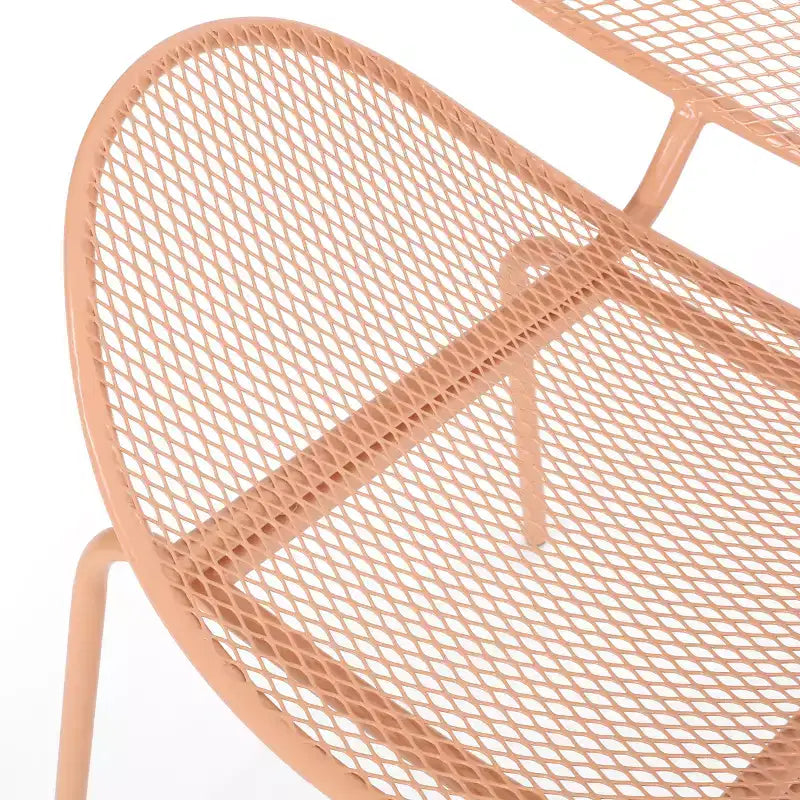 2pcs Outdoor Chairs, Shell Shaped Seats Dining Chair With Round Backrest, Patio Metal Bistro Chair, Weather-resistant Armless Chairs