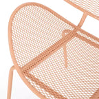 2pcs Outdoor Chairs, Shell Shaped Seats Dining Chair With Round Backrest, Patio Metal Bistro Chair, Weather-resistant Armless Chairs