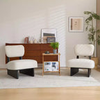 Okak Set di 2 Sedie Moderne Imbottite con Base in Legno Finitura Noce, Poltrona Lounge Mid-Century per Soggiorno, Camera da Letto