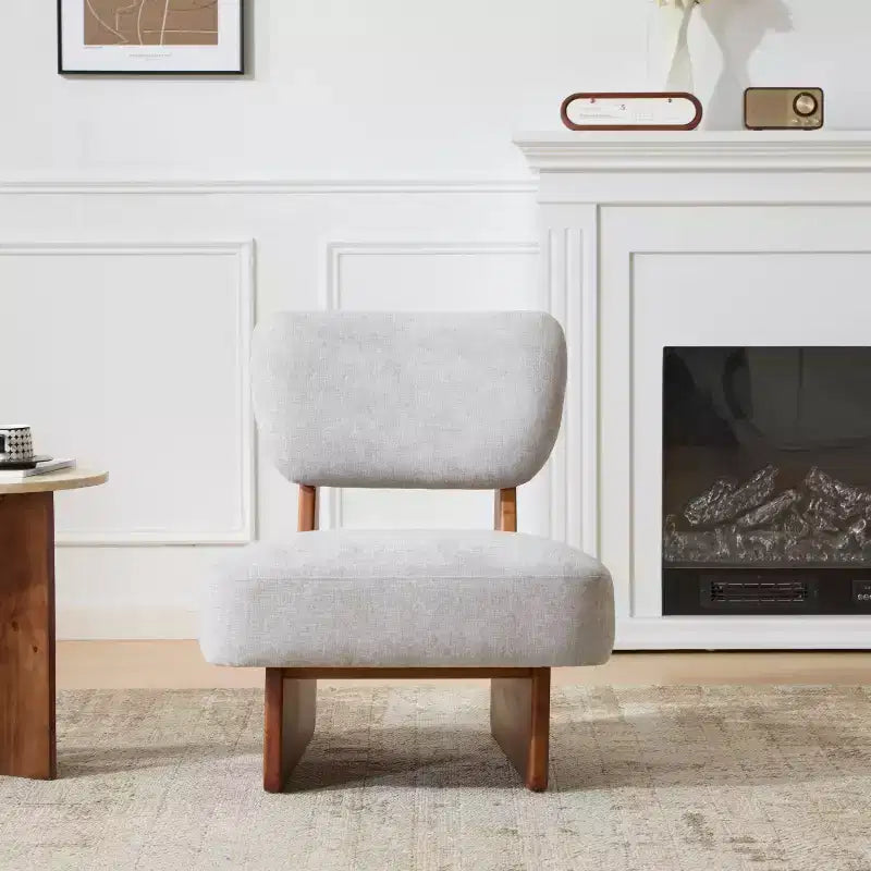 Okak Set di 2 Sedie Moderne Imbottite con Base in Legno Finitura Noce, Poltrona Lounge Mid-Century per Soggiorno, Camera da Letto