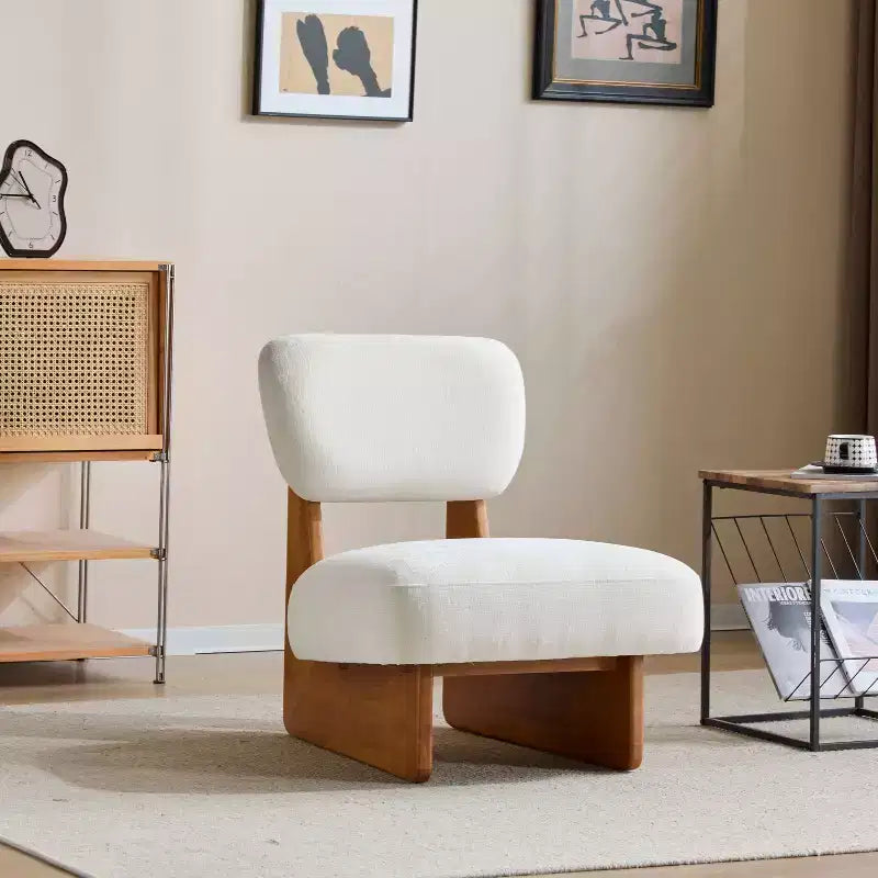 Okak Set di 2 Sedie Moderne Imbottite con Base in Legno Finitura Noce, Poltrona Lounge Mid-Century per Soggiorno, Camera da Letto