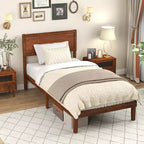 Costway Twin/Full/Queen Bed Frame w/ Rustic Headboard Under-bed Storage Space No Box Spring Needed