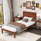 Costway Twin/Full/Queen Bed Frame w/ Rustic Headboard Under-bed Storage Space No Box Spring Needed