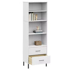vidaXL Libreria con 2 cassetti, mobile contenitore OSLO, in legno massello - Marrone