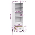 vidaXL Libreria con 2 cassetti, mobile contenitore OSLO, in legno massello - Marrone