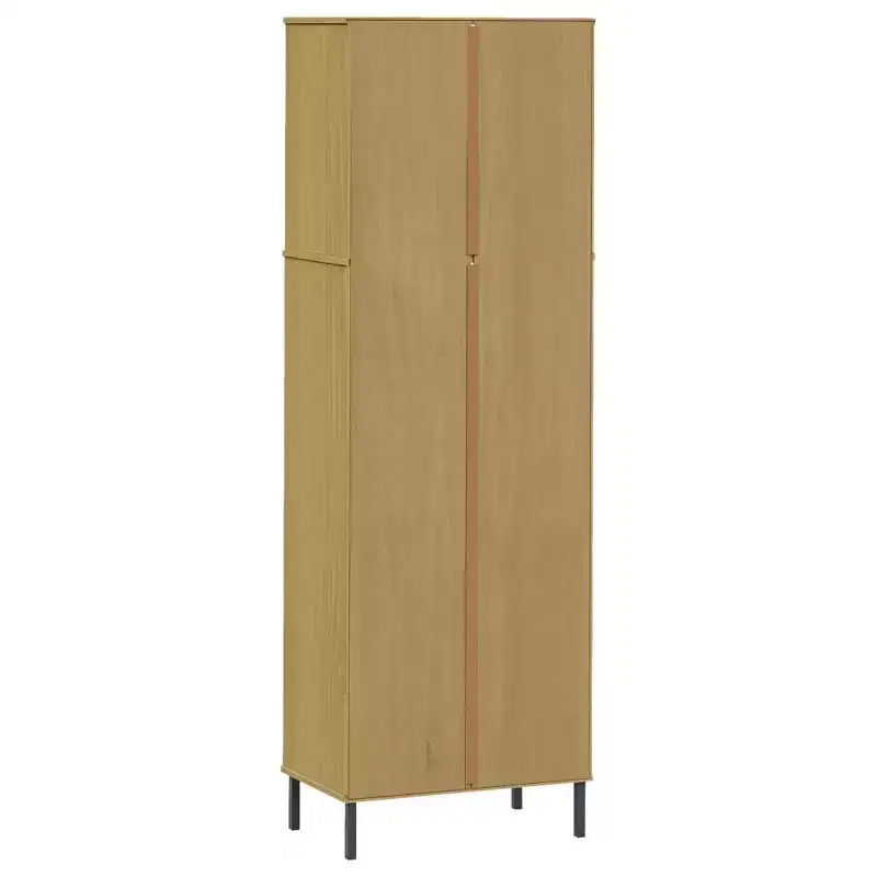 vidaXL Libreria con 2 cassetti, mobile contenitore OSLO, in legno massello - Marrone