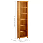 vidaXL Narrow Bookcase Solid Wood Oak Wooden Book Shelf Organizer Multi Sizes