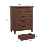 Comodino da camera da letto con 4 cassetti, cassettiera verticale da 88 cm con ampio spazio, cassettiera indipendente in legno per soggiorno e sala da pranzo
