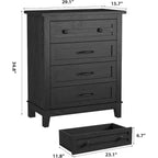 Comodino da camera da letto con 4 cassetti, cassettiera verticale da 88 cm con ampio spazio, cassettiera indipendente in legno per soggiorno e sala da pranzo