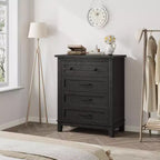 Comodino da camera da letto con 4 cassetti, cassettiera verticale da 88 cm con ampio spazio, cassettiera indipendente in legno per soggiorno e sala da pranzo