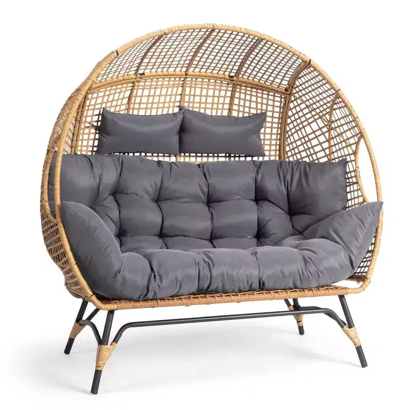 Karl Home | Metal and PE Rattan Double-person Egg Chair