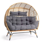 Karl Home | Metal and PE Rattan Double-person Egg Chair