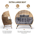 Karl Home | Metal and PE Rattan Double-person Egg Chair