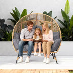 Karl Home | Metal and PE Rattan Double-person Egg Chair