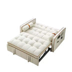Divano letto estraibile da 55,5 pollici, divano a due posti in velluto, futon moderno a due posti con tasche laterali e letto estraibile