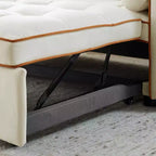 Divano letto estraibile da 55,5 pollici, divano a due posti in velluto, futon moderno a due posti con tasche laterali e letto estraibile